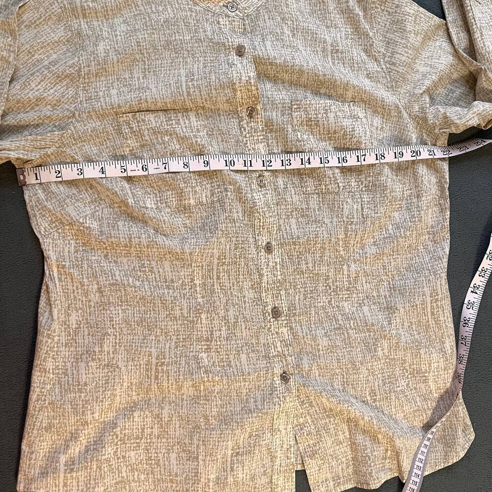 Michael Kors Blouse Womens 14W Beige Abstract Office Lightweight Career Wear - Picture 7 of 8